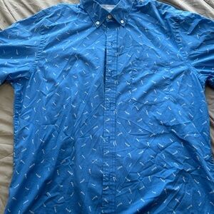 💚3/$25 IZOD Blue Patterned Casual Shirt large